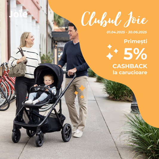 Primăvara aduce 5% Cashback la cărucioarele Joie! Descoperă noua campanie Clubul Joie!