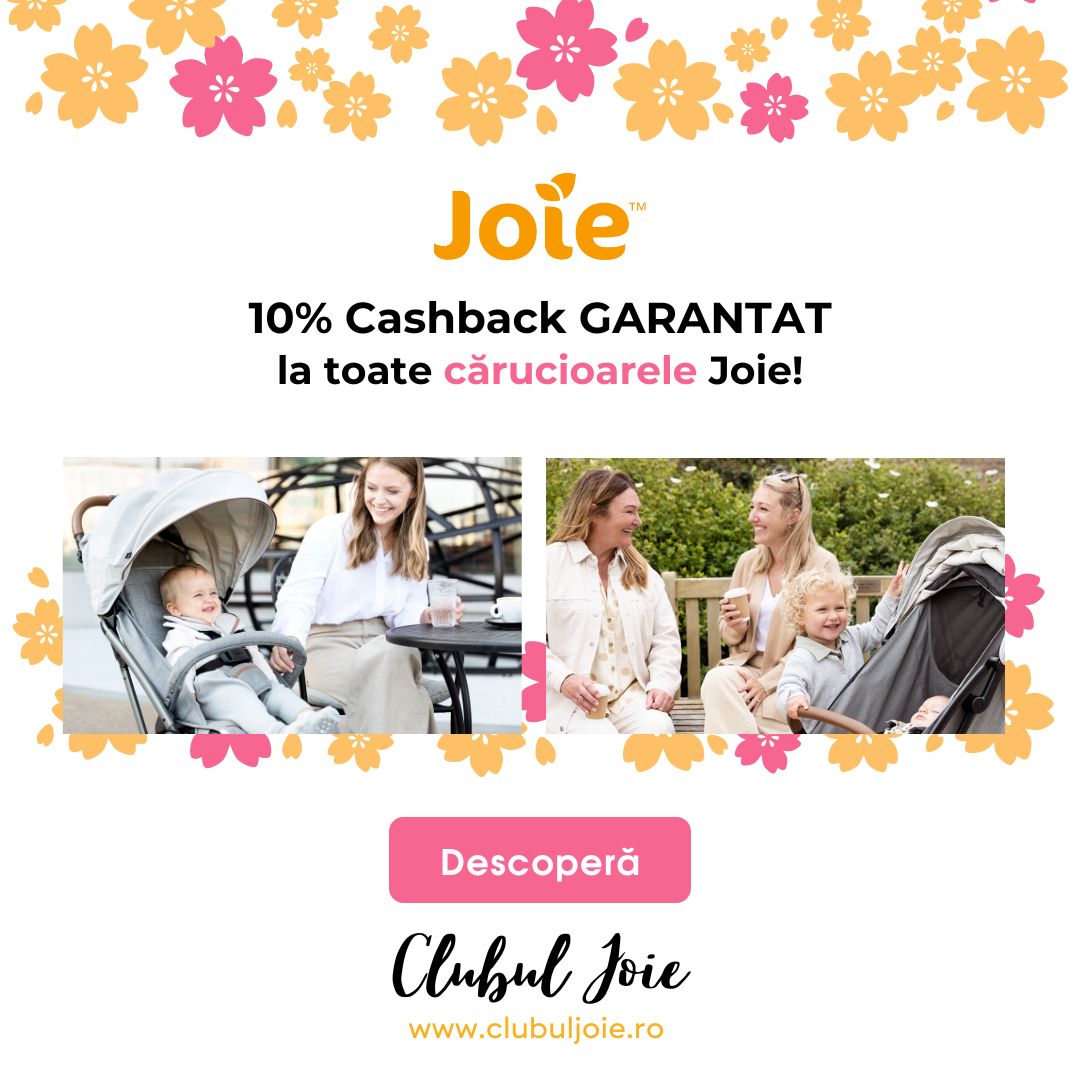 Plimbari cu Joie: Beneficiaza de 10% Cashback la orice achizitie de carucioare sport, 2 in 1 si 3 in 1